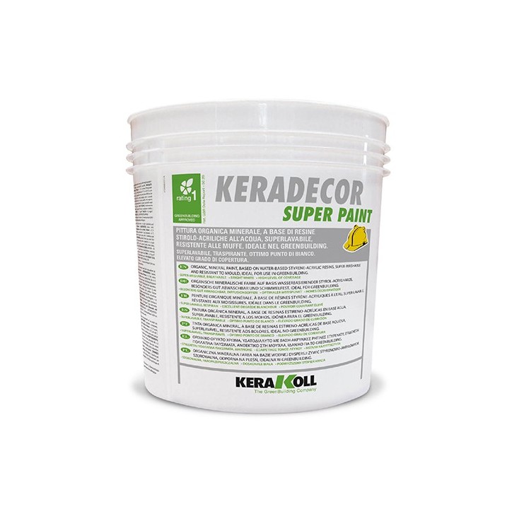 Kerakoll KERADECOR SUPER PAINT pittura stirolo acrilica superlavabile 4 LT