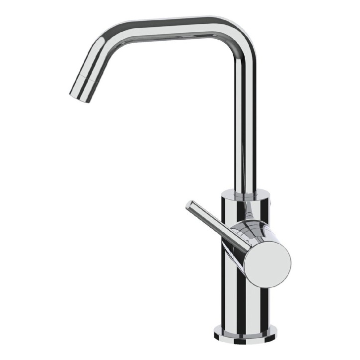 Fratelli Frattini 12052 monocomando lavabo canna a doppia curvatura girevole con scarico 1"1/4 serie PEPE XL