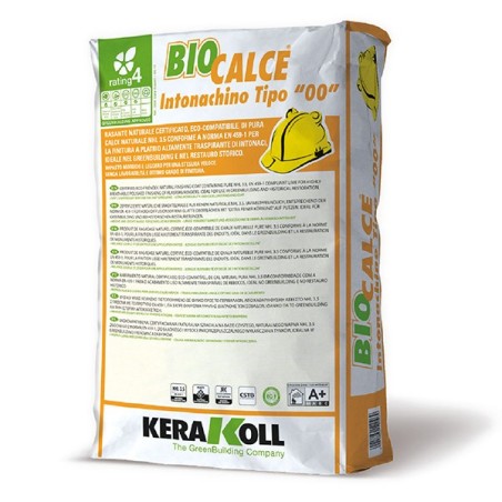 Kerakoll BIOCALCE INTONACHINO TIPO 00 rasante naturale di pura calce 20 kg Giallino