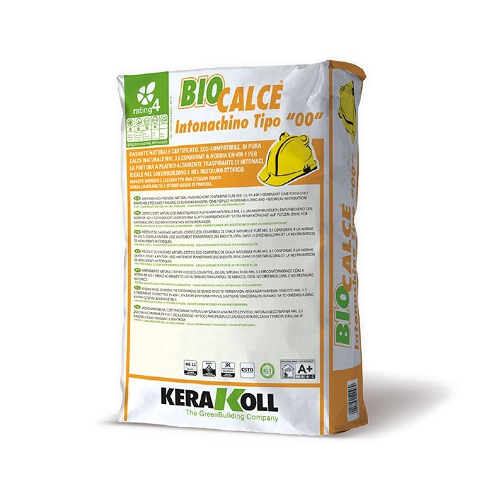 Kerakoll BIOCALCE INTONACHINO TIPO 00 rasante naturale di pura calce 20 kg Giallino