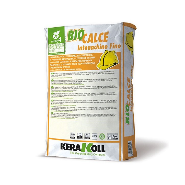 Kerakoll BIOCALCE INTONACHINO FINO rasante naturale certificato 25 KG Giallino