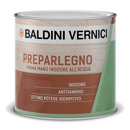 Baldini Vernici PREPARLEGNO prima mano inodore all'acqua per legno 0,5 LT