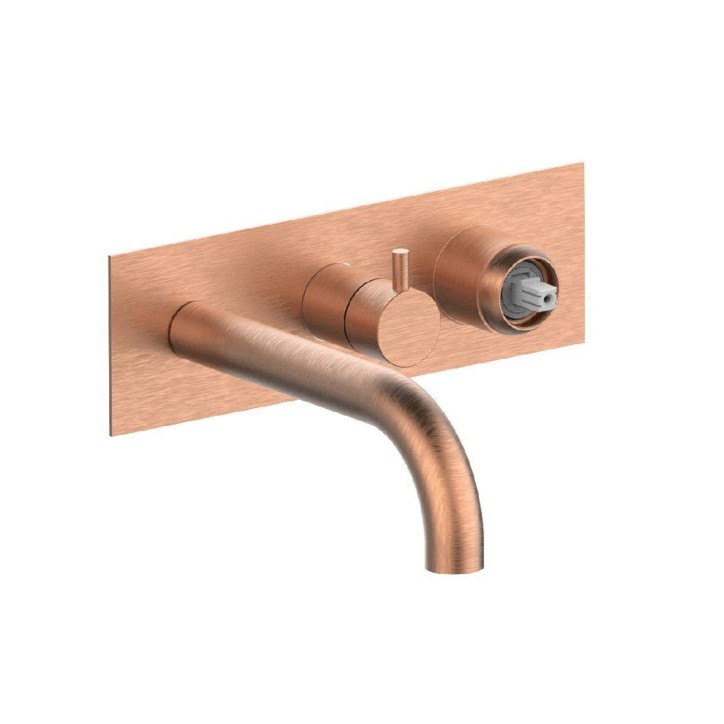 Fratelli Frattini 12528SV2 parte esterna visibile monocomando vasca incasso con deviatore a dischi ceramici a 2 vie con bocca di erogazione serie PEPE XLS