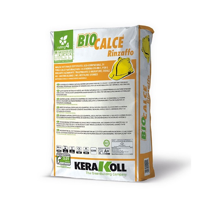 Kerakoll BIOCALCE RINZAFFO malta naturale certificata di pura calce 25 kg Beige Chiaro