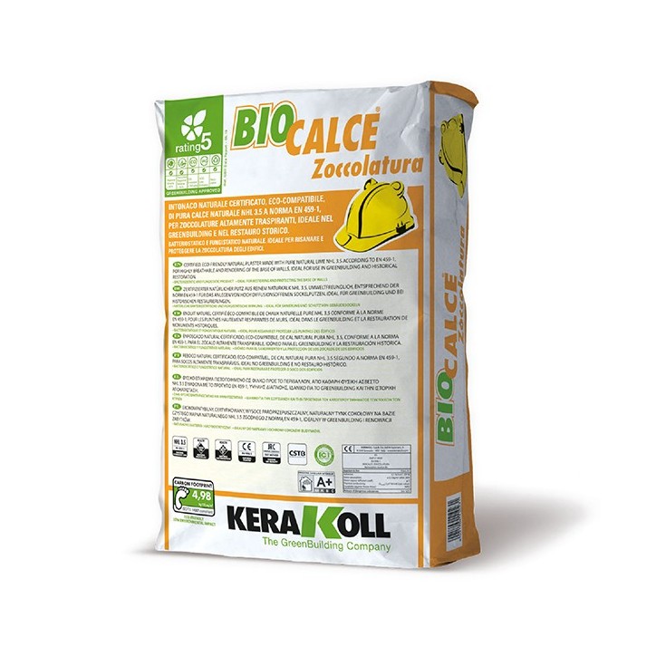 Kerakoll BIOCALCE ZOCCOLATURA intonaco naturale di pura calce 25 KG Giallino