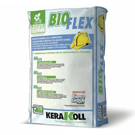 Kerakoll BIOFLEX colla minerale gres ceramica pietre naturali 25 KG bianco