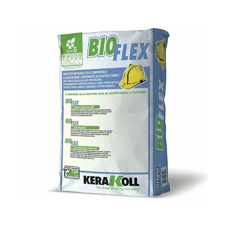 Kerakoll BIOFLEX colla minerale gres ceramica pietre naturali 25 KG grigio