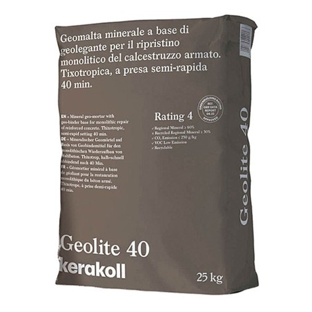 Kerakoll GEOLITE 40 malta ripristino rasatura protezione calcestruzzo 25 KG Grigio