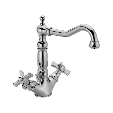 Fratelli Frattini 23864 monoforo lavabo con bocca tipo antico e scarico 1"1/4 serie MUSA