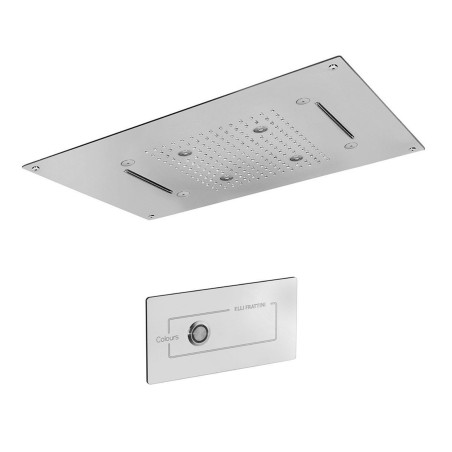 Fratelli Frattini 90908 soffione anticalcareo in acciaio inox da incasso a soffitto 70x40 cm a 3 funzioni