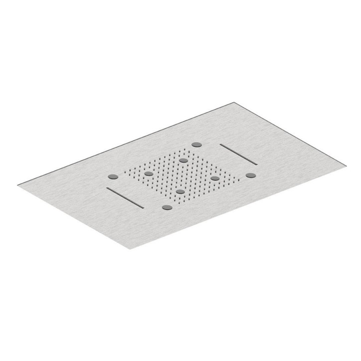 Fratelli Frattini 90908 soffione anticalcareo in acciaio inox da incasso a soffitto 70x40 cm a 3 funzioni