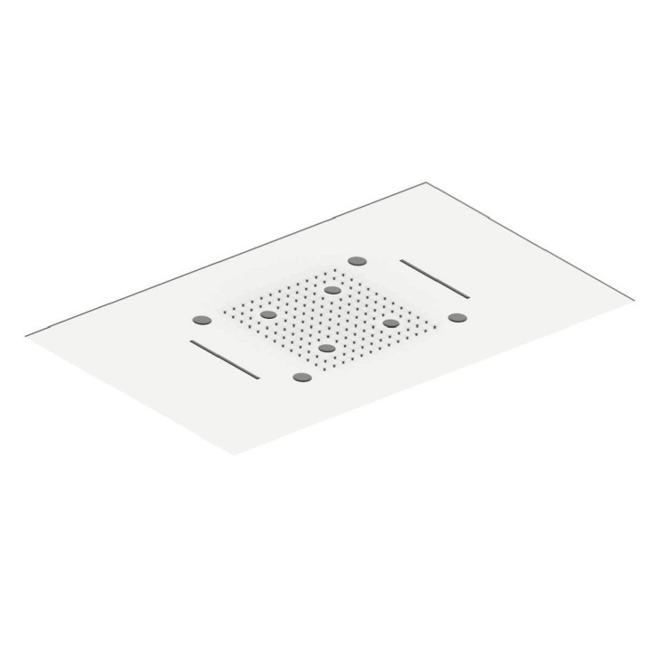 Fratelli Frattini 90908 soffione anticalcareo in acciaio inox da incasso a soffitto 70x40 cm a 3 funzioni