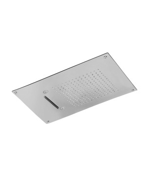 Fratelli Frattini 90911 soffione anticalcareo in acciaio inox da incasso a soffitto 55x40 cm a tre funzioni