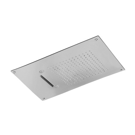 Fratelli Frattini 90911 soffione anticalcareo in acciaio inox da incasso a soffitto 55x40 cm a tre funzioni