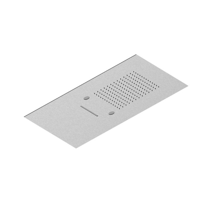 Fratelli Frattini 90911 soffione anticalcareo in acciaio inox da incasso a soffitto 55x40 cm a tre funzioni