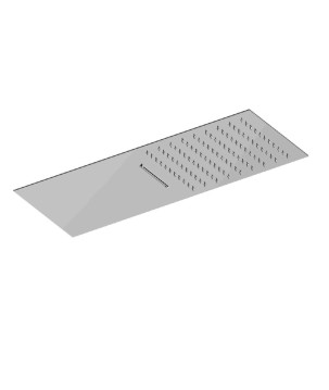 Fratelli Frattini 90627 soffione pioggia/cascata rettangolare in acciaio inox 50x22 cm con safety valve