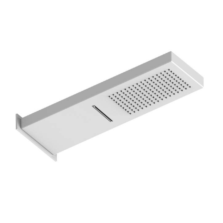 Fratelli Frattini 90607 soffione a doppia funzione pioggia e cascata anticalcareo in acciaio inox a parete 40x16,5 cm