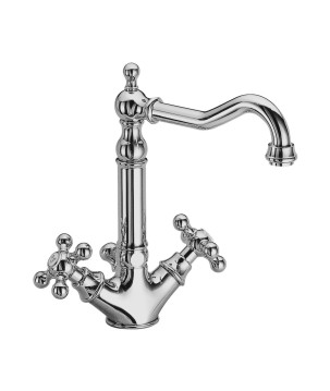 Fratelli Frattini 21864 monoforo lavabo con bocca tipo antico e scarico 1"1/4 serie DEDRA