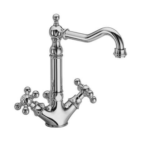 Fratelli Frattini 21864 monoforo lavabo con bocca tipo antico e scarico 1"1/4 serie DEDRA