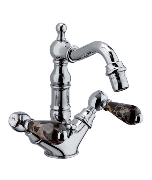 Fratelli Frattini 33833NP monocomando per bidet con bocca tipo antico e scarico 1"1/4 serie LYBRA M STYLE