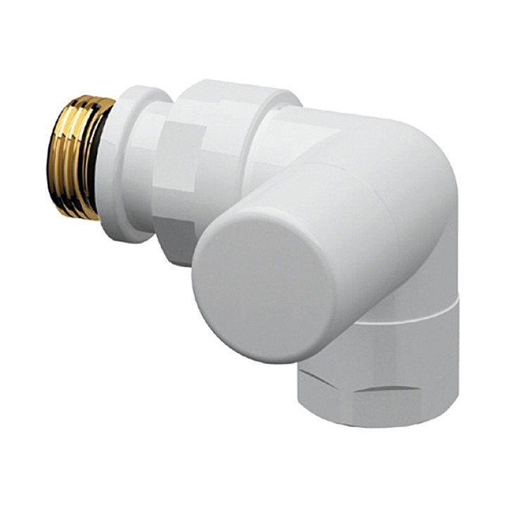 Far 0178 12P detentore bianco ad angolo SX attacco tubo rame plastica e multistrato serie TOPFAR 1/2"