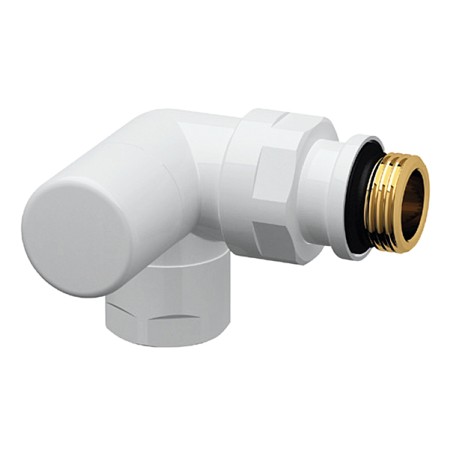 Far 0179 12P detentore bianco ad angolo DX attacco tubo rame plastica e multistrato serie TOPFAR 1/2"