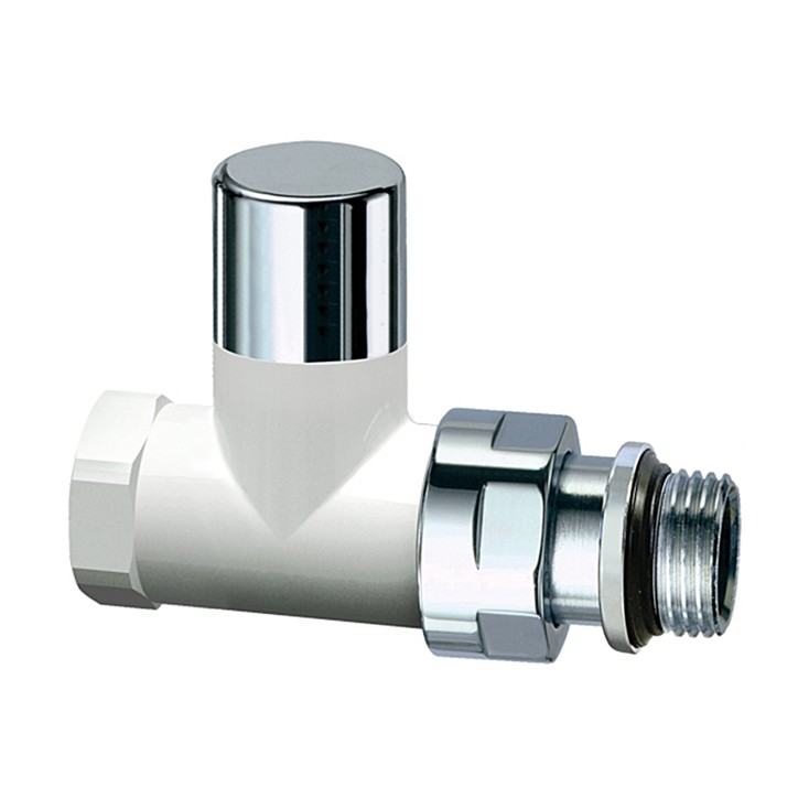 Far 0189 12P detentore bianco-cromato diritto attacco tubo ferro serie TOPFAR 1/2"