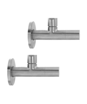 Fratelli Frattini 69539 coppia rubinetti arresto per sottolavabo in acciaio inox serie PEPE XL 316